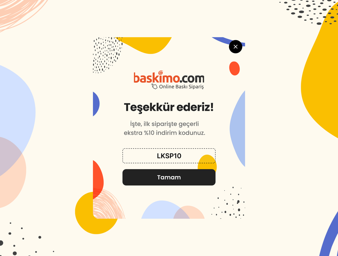 Baskimo second step of a multistep popup campaign with a coupon code element