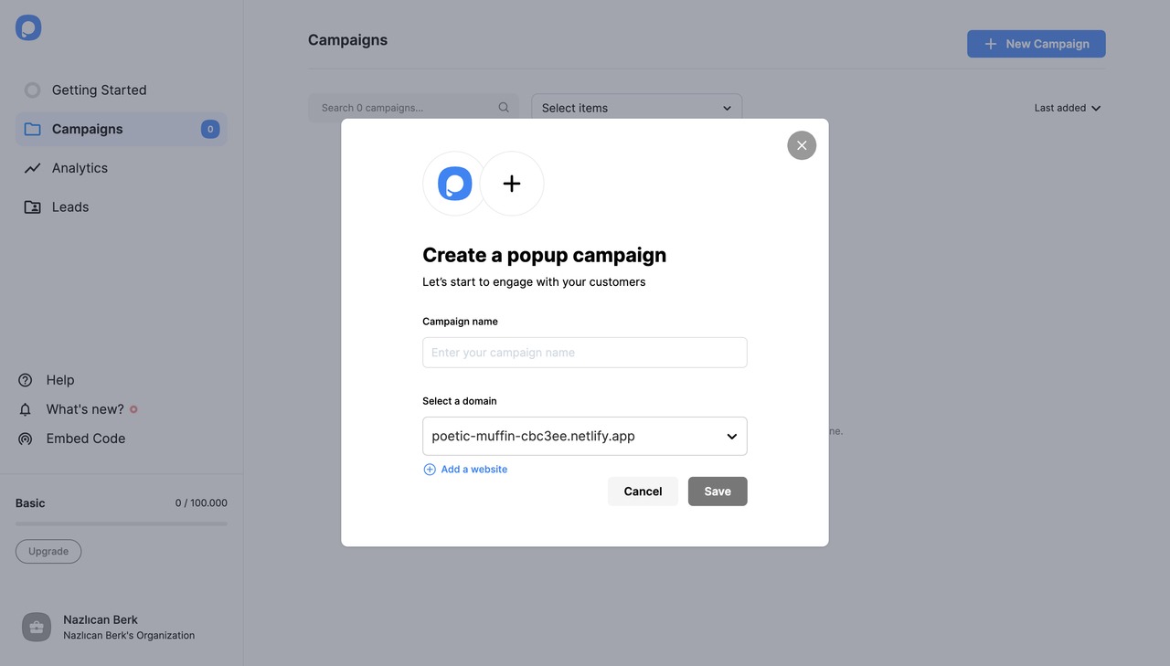 create a campaign