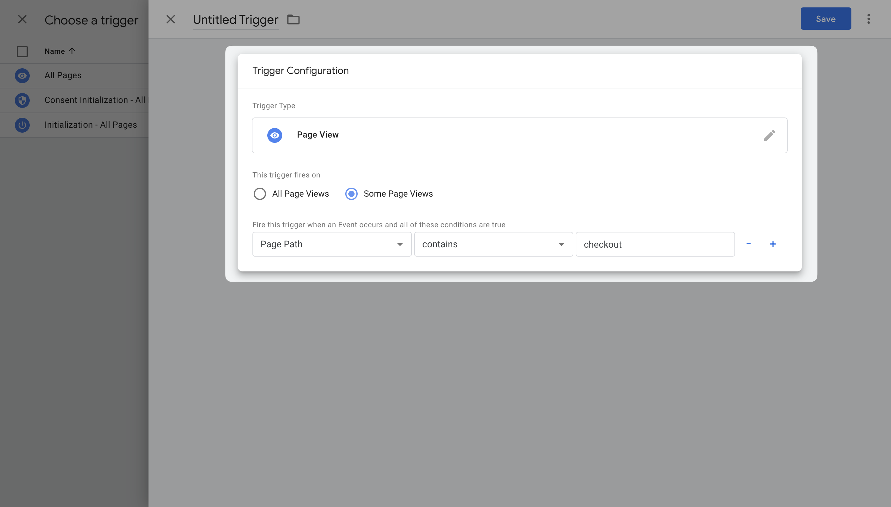 view some pages tag manager