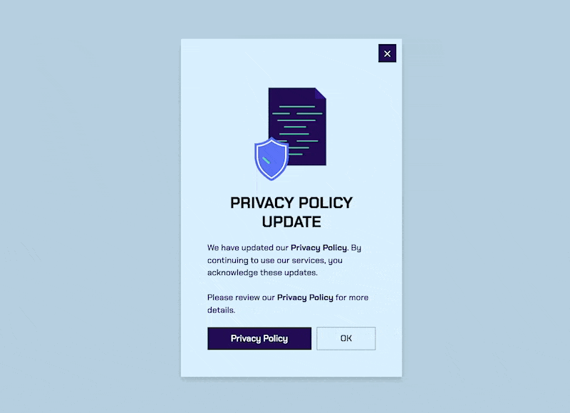 ​​policy update popup