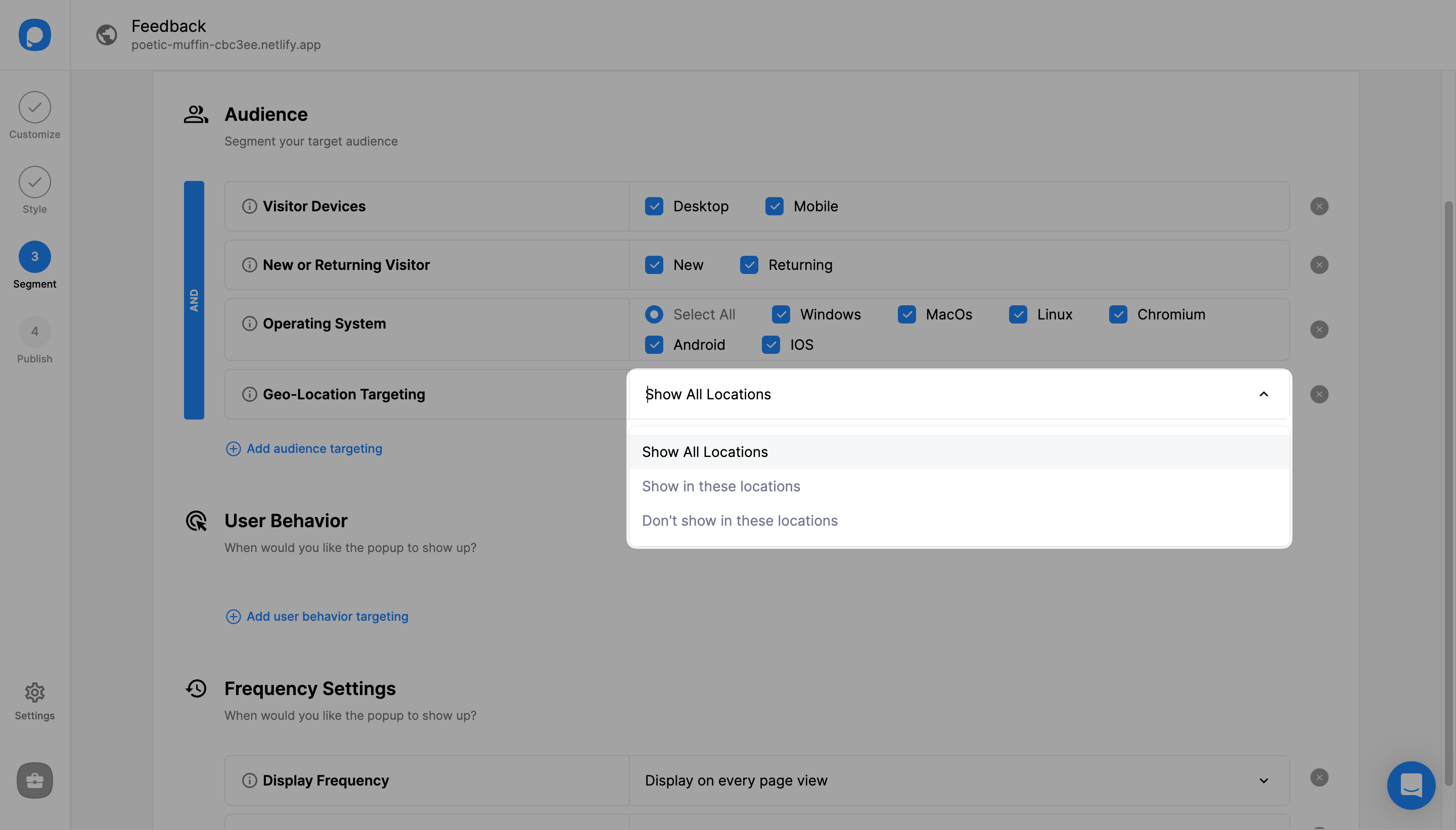 geo location targeting options