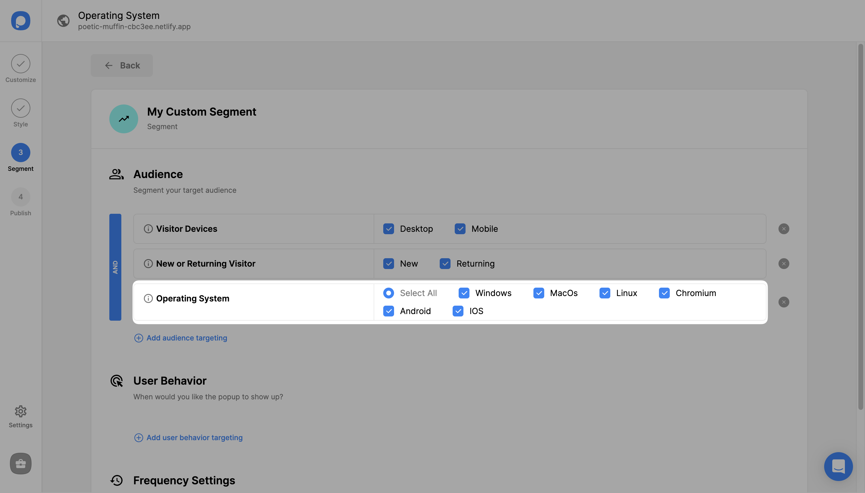 operating system checkboxes