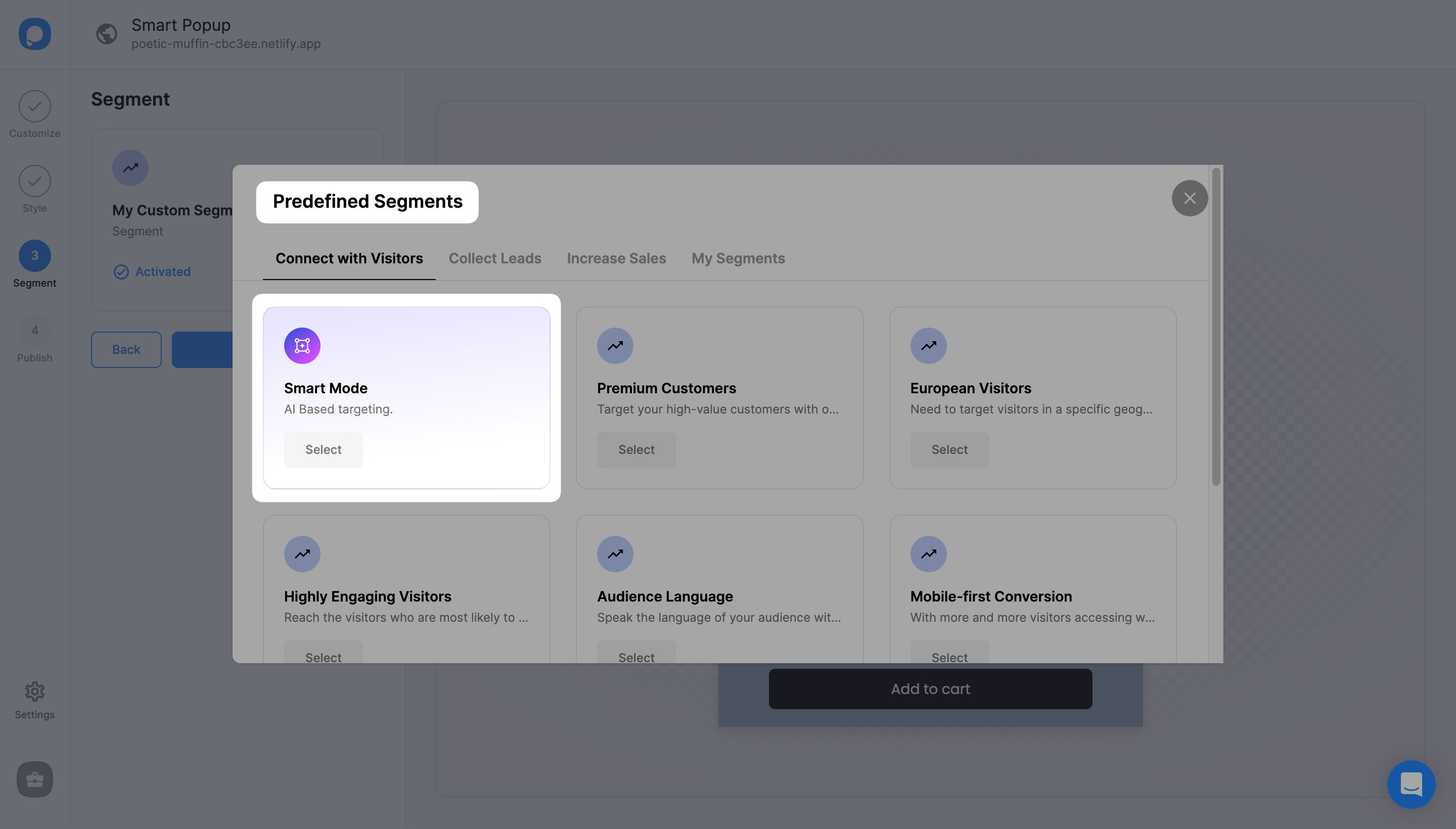 predefined segments smart mode