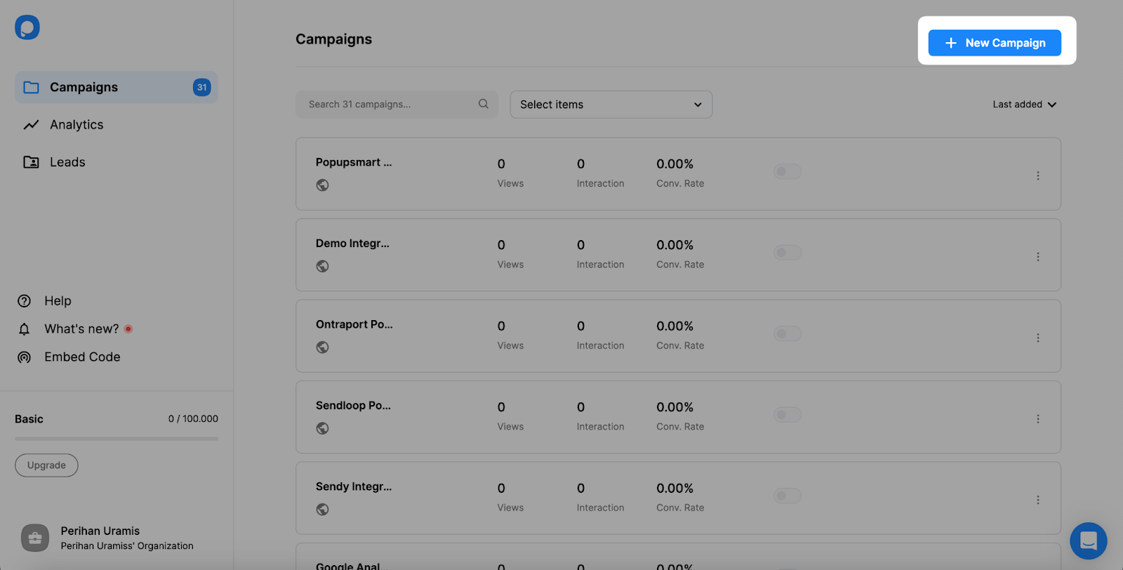 campaign dashboard