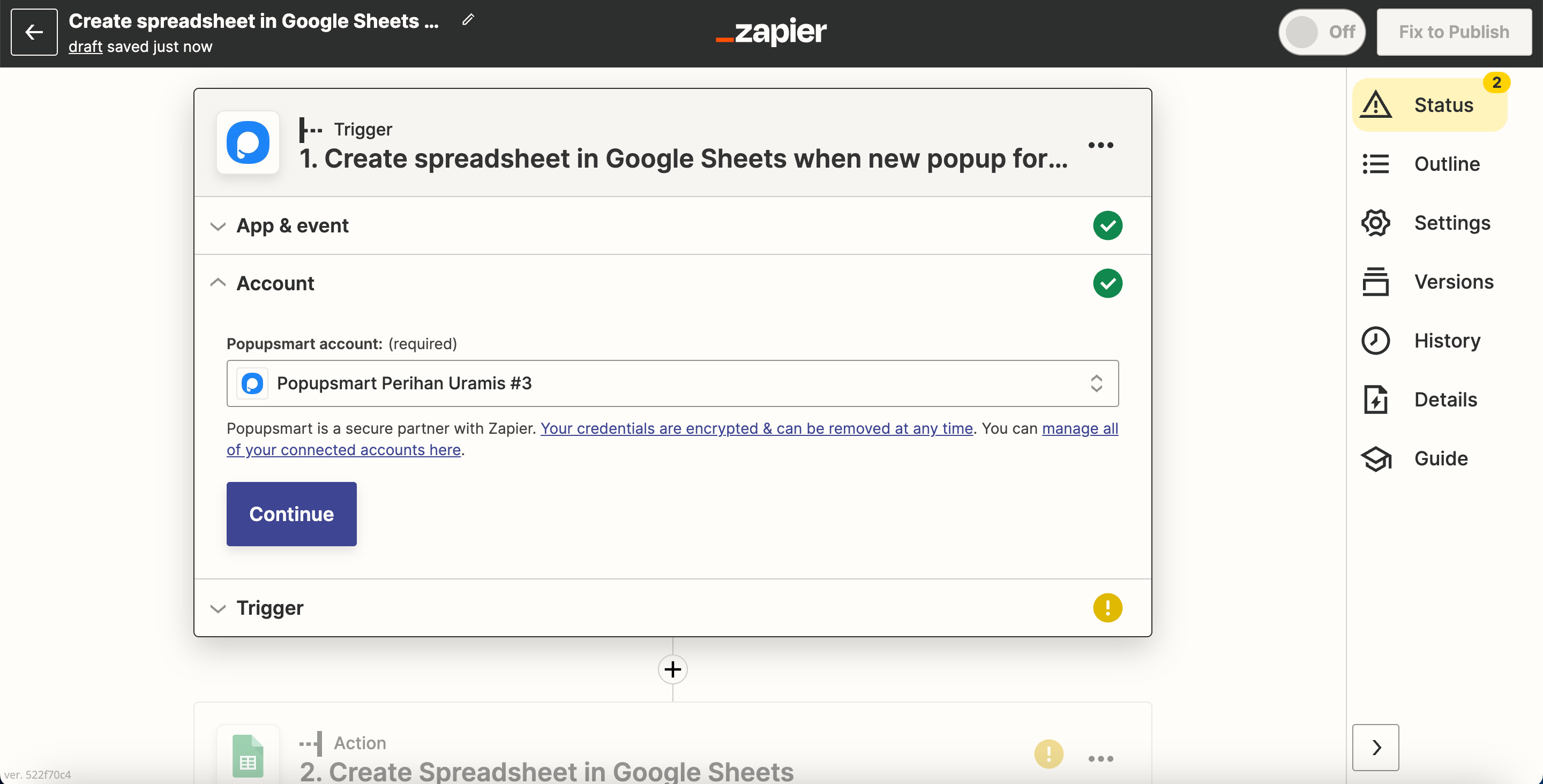 continue zapier integration