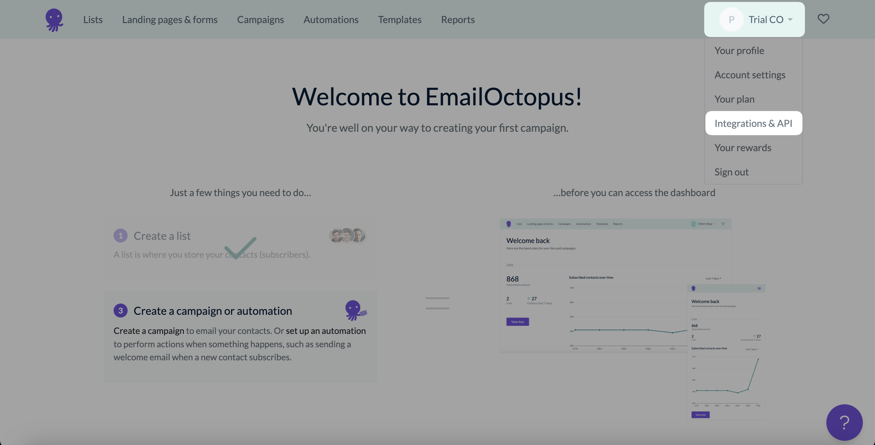 integration api emailoctopus