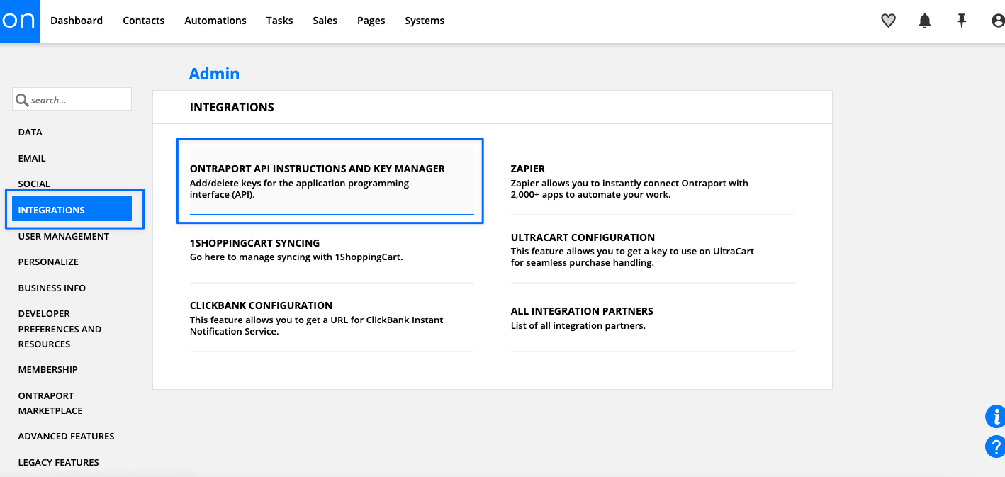 integrations ontraport