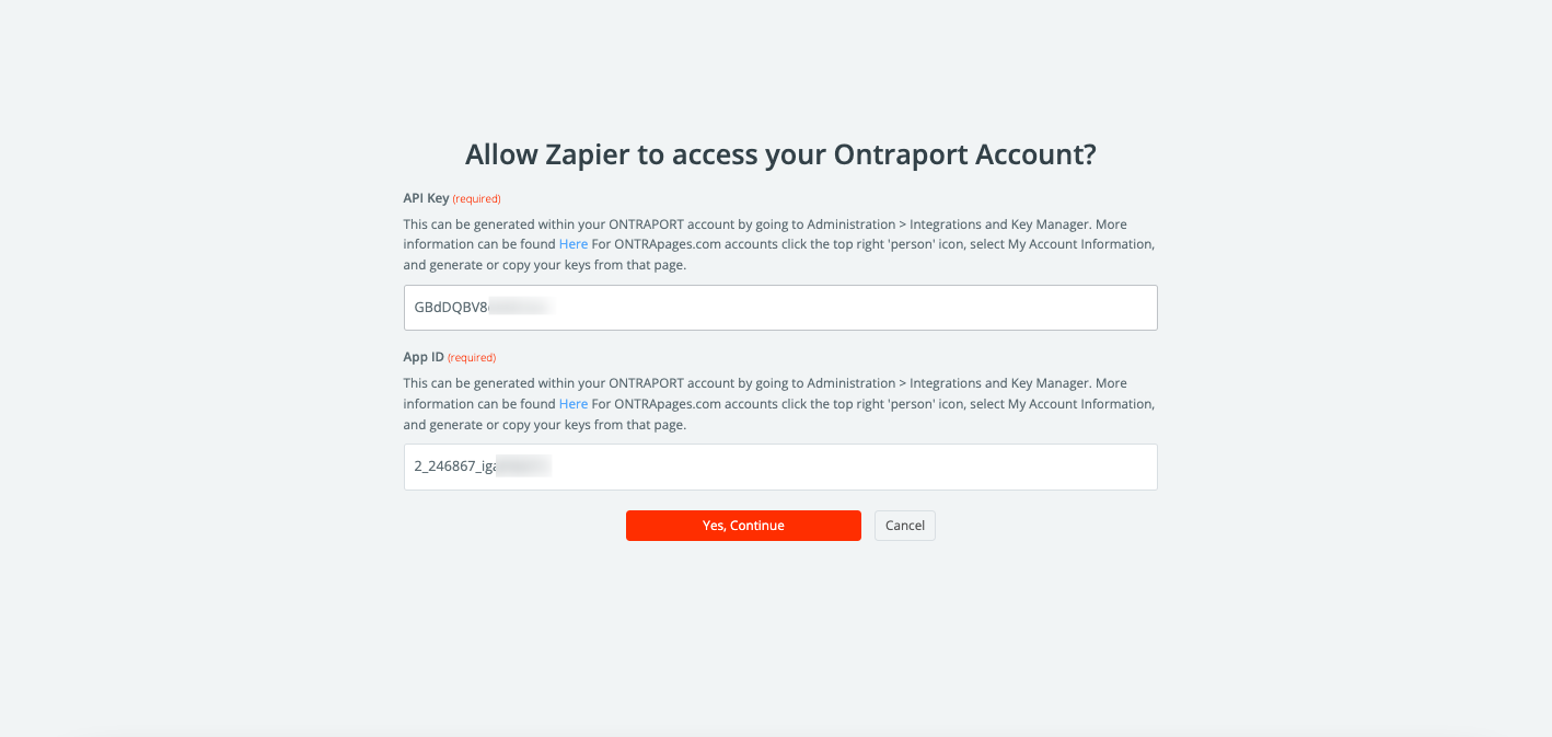 paste ontraport account