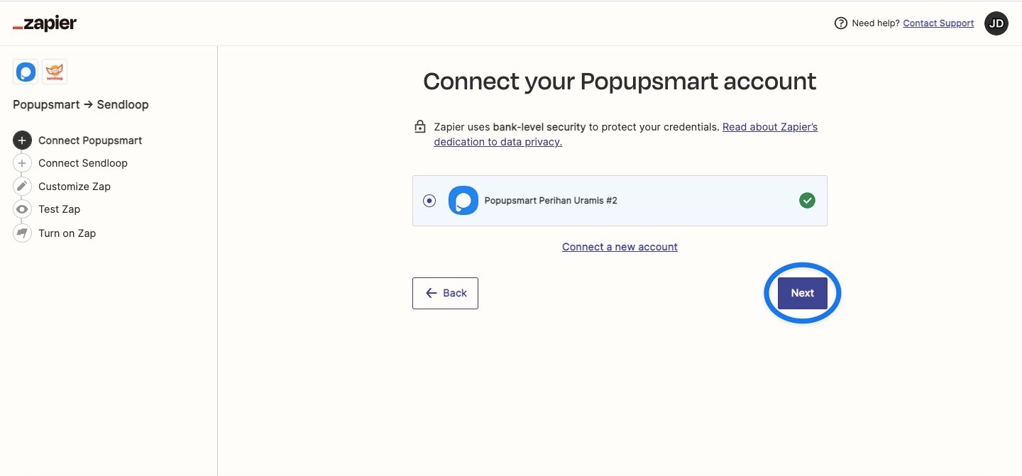 popupsmart sendloop zapier